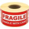 MD Labels Etichette di avvertimento su rotolo, 100 x 50 mm, 500 etichette, manico fragile, con adesivo di spedizione, istruzioni per la spedizione, etichette adesive