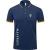 MLUENFY Uomini/Donne Maniche Corte Polo Shirt mas.er_ati Stampa Lapel Button Outdoor Casual Sport Camicie (Blu foschia,XXL)