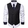 GRFIT Gilet Completi Gilet A Tinta Unita Da Uomo Business Casual Gilet Doppiopetto 5Xl Nero