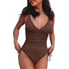 Generico Donne Monokini Sexy Obliquo Fiore Stile Imbottito Costumi da Bagno Intero Costumi Interi Bikini Set Sexy Tinta Unita Beachwear One Piece Costumi da Bagno Interi Costume Intero Donna da Piscina XXL