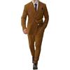 Leader of the Beauty Set di 2 pezzi da uomo formale con blazer e pantaloni, per uomini d'affari, doppiopetto, per testimoni di nozze, Marrone, 50