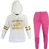 NewAge tuta donna in cotone con cappuccio UMBRO art. 32083 (XL, bianco/fuxia)