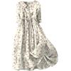 Generic Abito da donna, lungo, con stampa floreale, a mezza maniche, elegante, per il tempo libero, con scollo a V, stile boho, estivo, casual, linea ad A, da spiaggia, Beige2., L