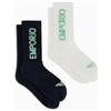 Emporio Armani Macro Logo 2-Pack Short Socks, Calzini Uomo, Multicolore (Marine-Bianco (Bluestone), Taglia unica