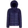 AnyuA Cappotti Donna Taglie Forti Corti Giacca Piumino Con Cappuccio Manica Lunga Leggero Cappotto Blu Navy 3XL