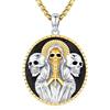 Eusense Collana San Michele Arcangelo/San Cristoforo/Crocifisso/Santa Vergine Maria Ciondolo Argento 925 Protezione Angelo Custode Amuleto Regalo Gioielli per Uomo Donna