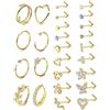 ADRAMATA 26Pcs 20G Piercing Naso Acciaio Chirurgico: Brillantino, Cerchio, Farfalla, Serpente CZ Argento - Gioielli per Donna e Uomo