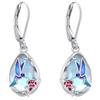 Eusense Orecchini a Colibrì in Argento 925 Orecchini a Goccia Orecchini a Forma di Uccello Orecchini in Pietra di Luna Orecchini a Fiore Gioielli Regalo per Donne Ragazze