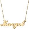UMAGICBOX Collana con nome personalizzata - placcata oro 18K | 14 font | 4 colori disponibili - realizzata a mano e confezionata con stile, Acciaio inossidabile, Nessuna pietra preziosa