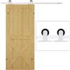 HOMCOM 183CM/6FT Kit per Porta Scorrevole Portata 100kg, Binario per Porta Scorrevole con Rotelle e Minuteria Inclusa, Bianco