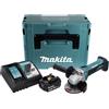 Makita DGA 452 RF1J 18 V 115 mm smerigliatrice angolare a batteria in valigetta con BL 1830 batteria + DC18RC caricabatterie