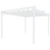 Arreditaly Gazebo Pergola 3 x 3 M Pergolato Con Telo Bianco Impermeabile Retrattile Richiudibile Struttura In Acciaio Bianco Per Giardino Terrazzo Piscina Esterno Fiere Campeggio Design Elegante