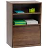Iris Ohyama, Mobile contenitore con 2 ripiani e ante a soffietto/Armadio in legno/Armadio portaoggetti, Ripiano regolabile in altezza 3,2 cm, Ufficio, Casa - Flap Rack - CHR-1 - Rovere Marrone