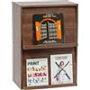Iris Ohyama, Mobile, Libreria, Scaffale contenitore, 2 ante ribaltabili, Legno, Armadietto per riviste, Elegante, Versatile, per Ufficio, Camera da Letto, Soggiorno, Marrone, Flap Rack CHR-2