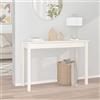 FIRBNUS Tavolo Consolle Bianco 110x40x75 cm, Tavolino da Divano Laterale, Mobile Ingresso e Soggiorno in Legno Massello di Pino