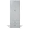 Trendyitalia 12984 Armadio 2 Ante Rovere Sbiancato, Legno, Bianco, 60 x 42 x 180 cm