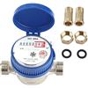 AYNEFY 1/2 Misuratore di Acqua Dbit Fredda con Rame Raccordi QN 1.5 m3/h Dbitmetro per Casa e Giardino, Antigelo protezione UV contatore acqua dbit fredda tavolo sche strumenti