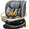 Reecle I-Size 360 Girevole Seggiolino Auto, 40-150cm(0-12 anni), Compatibile ISOFIX (Grigio)