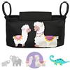 GLÜCKSWOLKE Borsa per Passeggino - 12 Motivi I Organizer per Carrozzina Neonato I Portaoggetti con Dispenser per Salviette I Universale Organizzatore Bambini Bambina I Motivo Alpaca (colore nero)