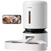 PETLIBRO 5G&2.4G WiFi Distributore Automatico Cibo Gatti con Telecamera,5L 1080P HD Distributore Automatico Cibo Cani con 2 Ciotole in Acciaio Inox,1-10 Pasti/Giorno,APP Controllo,USB&Batterie, Bianco