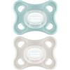 MAM Comfort - Ciuccio per bambini piccoli, 2 - 12 mesi - Ciuccio ultra morbido e leggero - tettarelle ortodontiche 100% silicone MAM SkinSoft con scatola di sterilizzazione - blu/verde acqua