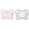 Chicco Gommotto Dual Soft, Ciuccio in Silicone 2-6 Mesi, Bicolore, Set di Gommotti con Doppia Morbidezza, Supportano la Respirazione e Favoriscono il Corretto Sviluppo della Bocca, 2 Pezzi, Bimba