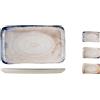 H&H Artisanal Piatto Rettangolare in Stoneware, Colori Assortiti, 24x14cm, Qualità Artigianale