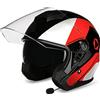 RUANLOV Casco 3/4 Jet Moto Aperto con Bluetooth Integrato DOT/ECE Omologato Casco Mezzo con Doppia Visiera,Casco Moto Jet per Donna e Uomo,Casco Moto Aperto Scooter Chopper Racing Casco (E XL=59~60CM)