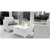 Dmora - Set Salotto da Esterno Neptune, Set da Giardino con Cuscini, Salottino Indoor e Outdoor Effetto rattan, 100% Made in Italy, Bianco