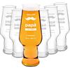 Maverton set Bicchieri per la Birra x6 - particolari - in vetro con personalizzazione - capienza 400 ml - H20 cm x Ø7,8 cm - Perfetti per ogni uomo amante della buona Birra - papà