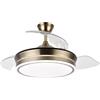Eden pulse Ventilatore in pelle 72 W 6120 lm, 3 pale pieghevoli 6 velocità, temperatura regolabile, 32/47 x 40/91 cm
