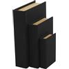 Deco 79 Set di 3 scatole per libri in finto lino, 30,5 cm, 22,9 cm, 15,2 cm, colore nero