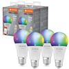 LEDVANCE Lampada LED SMART+ WIFI, smerigliata, 14W, 1521lm, forma classica a goccia con E27, luce colorata e luce bianca, controllo tramite app o vocale, durata fino a 20.000HR, confezione da 4