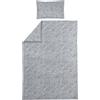 Meyco Home Zebra biancheria da letto per 1 persona (cotone, materiale traspirante, di facile manutenzione, pratica striscia pieghevole, dimensioni: 140 x 200/220 cm), grigio