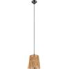 RL LIVE YOUR LIGHT Reality Leuchten Holm R31041026 - Lampadario a sospensione in metallo nero opaco, paralume in carta marrone, 1 lampadina E27