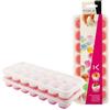 Koala Spain - Set di 2 cubetti di ghiaccio per 14 cubetti di ghiaccio da 4,5 x 2,9 cm, stampo in silicone con coperchio, colore rosa