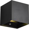 RL LIVE YOUR LIGHT Reality Leuchten Talent R27759132 - Lampada da parete a LED, in metallo nero opaco, con 2 x 0,5 Watt, sensore crepuscolare, rilevatore di movimento, illuminazione Up and Down