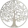 DRW Set di 4 Applique da Parete Rotonde con Albero in Metallo Bianco, 39 x 1,3 cm, Multicolore, estandar