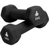 FITPADDY Manubri 1kg Neoprene Nero Set 2 Pezzi per Fitness DB2X1BK