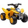 AIYAPLAY Quad Elettrico per Bambini 18-36 Mesi 6V Licenza Caterpillar con Clacson e Fari, Moto a 4 Ruote in PP e Metallo, Giallo