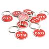 Sourcemall - Portachiavi con targhette numerate in alluminio e plastica, 30 mm 1-100 Rosso