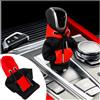 CGEAMDY 2 pezzi di copertura per pomello del cambio auto, con cappuccio, per marcia, pomello del cambio, con cappuccio per decorazione auto (nero + rosso)