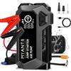 MyAnts Avviatore Emergenza per Auto, 4000A Booster Avviamento Auto/Moto,12V Starter Batteria Auto (Fino a 10L Benzina e 8L Diesel) con Compressore 150PSI,Display,Torcia LED e 2 Porte USB