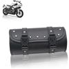 JLNGTHONG Borsa universale per moto, borsa per attrezzi, in pelle, impermeabile, per bicicletta, con 2 cinghie di fissaggio, borsa posteriore (nero)