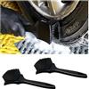 JNNJ 2 Pezzi Spazzola per Pulizia Cerchi, Spazzola per Cerchi Morbida con Manico Ergonomico, Spazzola di Pulizia del Cerchio della Ruota Dell'auto per Il Veicolo, per Auto Moto Bicicletta(Nero)
