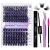 WENDY LASHES Ciglia Finte Ciuffetti Kit Lash Extension C Curl 0.07mm C3/C9 | lash cluster con Bond and Seal Pinzette er Uso Personale a Casa Ciglia a Grappolo Extension Ciglia Kit Mix12-16mm