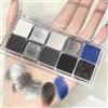 KARLOR Smoky makeup palette di ombretti in 10 colori grigio argento nero blu ombretto glitter opaco perlescente punk eyeshadow palette