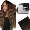 RUNATURE Extension Adesive Capelli Veri 30cm 20pcs 30g Nero Ombre #1B/4/27 | Extension Capelli Veri Biadesivo Balayage Negro Ombre Biondi,Dritto,Lisci,Invisibile