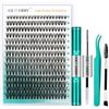 GEMERRY Ciglia Finte Ciuffetti Kit Extension Ciglia 30D D Curl 10-18mm | Lash Cluster Kit con Bond and Seal Pinzette er Uso Personale a Casa Ciglia a Grappolo Extension Ciglia Kit