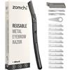 ZOMCHI Strumento per Dermaplaning per il viso con 11 lame di ricarica, Rasoio Dermaplane per donna e uomo, Rasoio per il viso con copertura in silicone di precisione,Rasoio per il viso - Nero